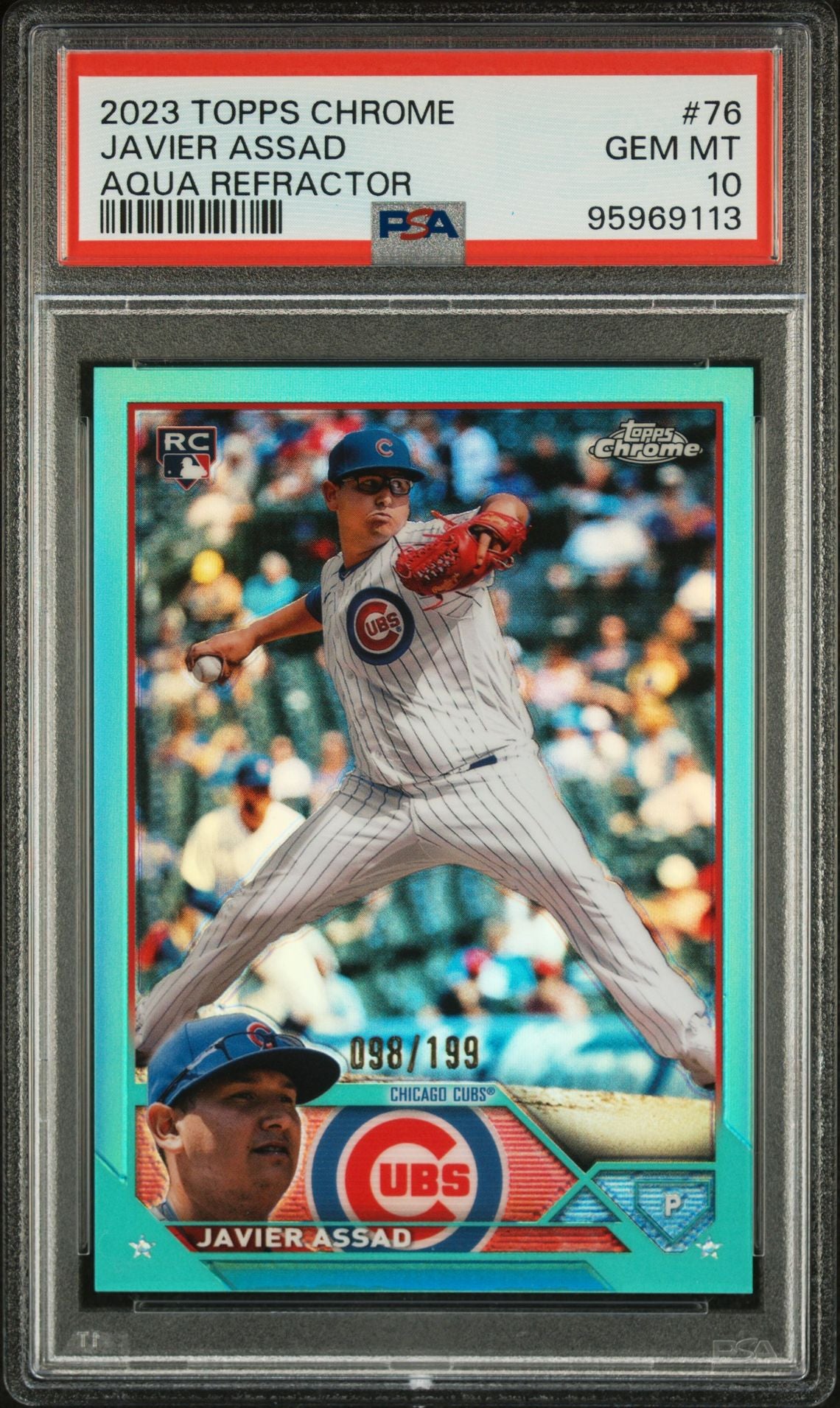 Javier Assad Aqua Refractor - PSA 10 Graded Rookie Card