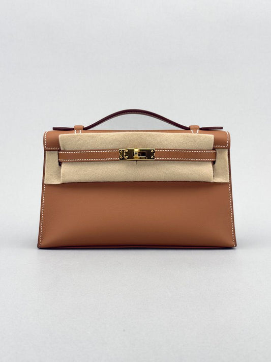 Hermes Mini Kelly Pochette Gold Gold Hardware