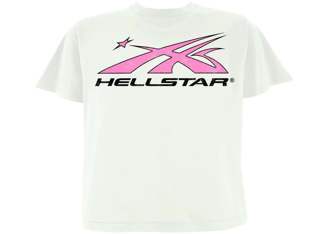 HELLSTAR SPORT LOGO T-SHIRT WHITE/PINK