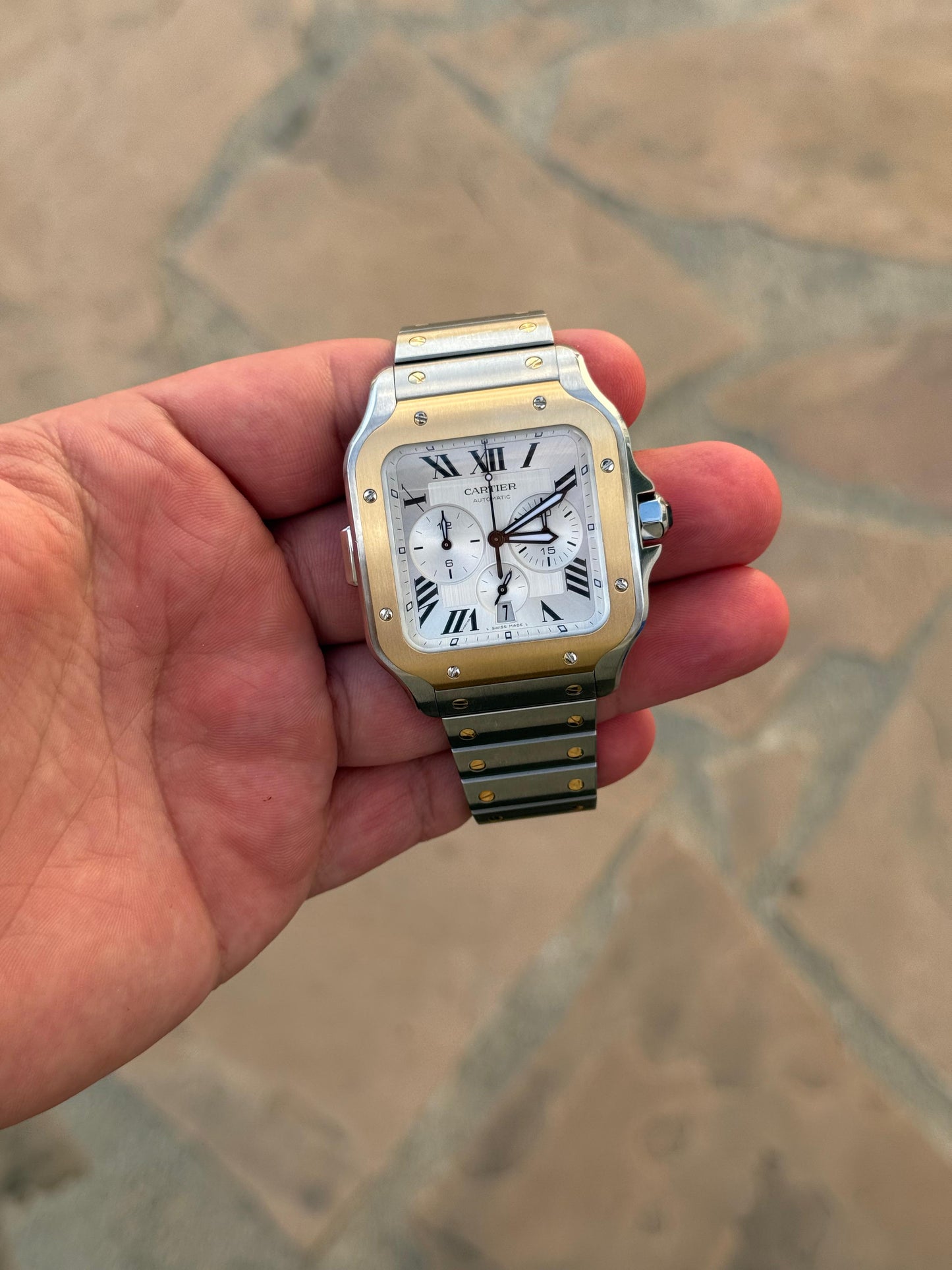Cartier santos XL con complicaciones oro y acero