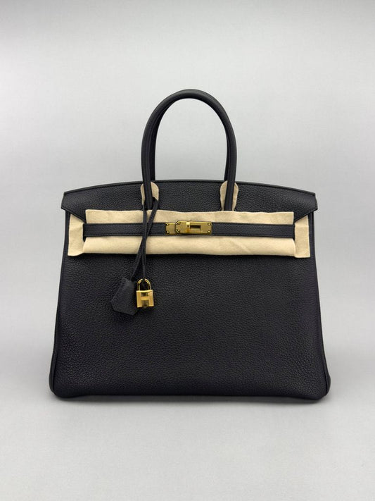 Hermes Birkin 35 Togo Black Gold Hardware