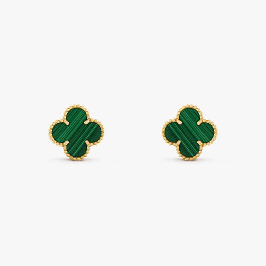 Earring Tipo Van Cleef & Arpels Vintage Alhambra Malaquita