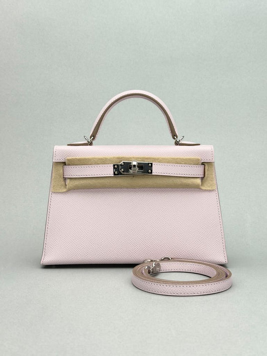 Hermes Mini Kelly 20 Epsom Craie Gold Hardware