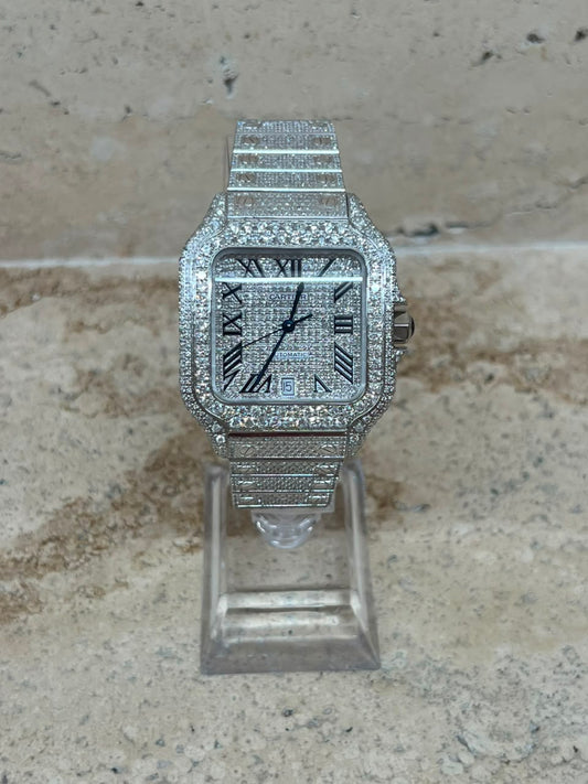 Cartier Santos Full Ice Big Diamonds Dial White Talla L 2026 con caja y papeles
