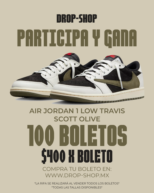 Participa y Gana Air Jordan 1 Low Travis Scott Olive