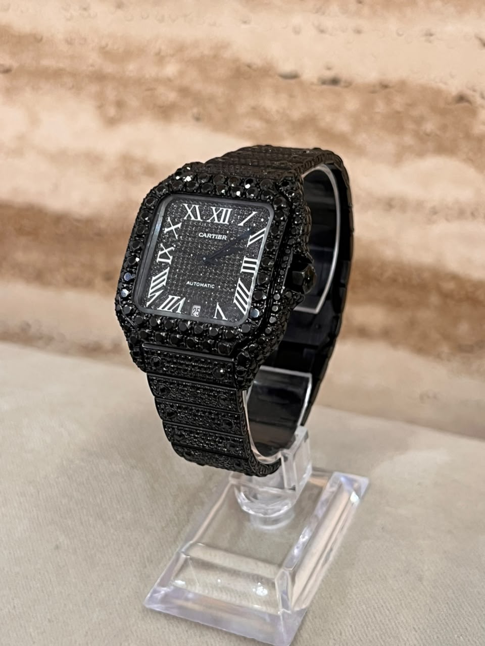 Cartier Santos Full Ice Black Talla L 2026 con caja