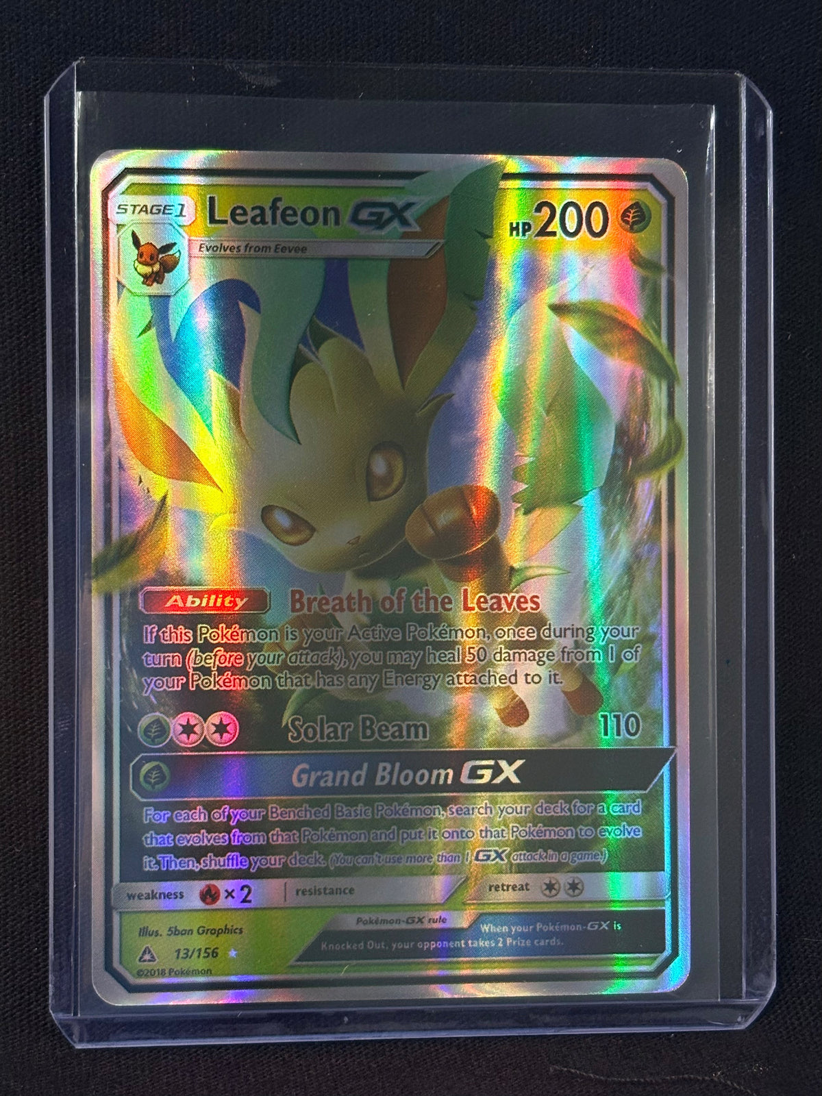 CARTA POKEMON Leafeon GX 13/156
