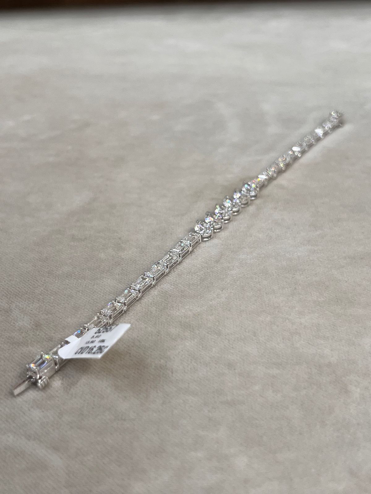 Pulso diamantes baguette oro blanco 14k