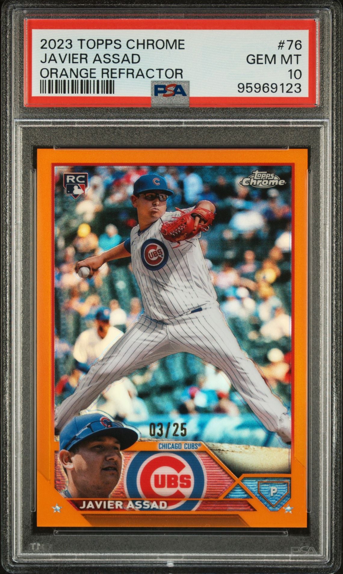 Javier Assad Orange Refractor - PSA 10 Graded Rookie Card