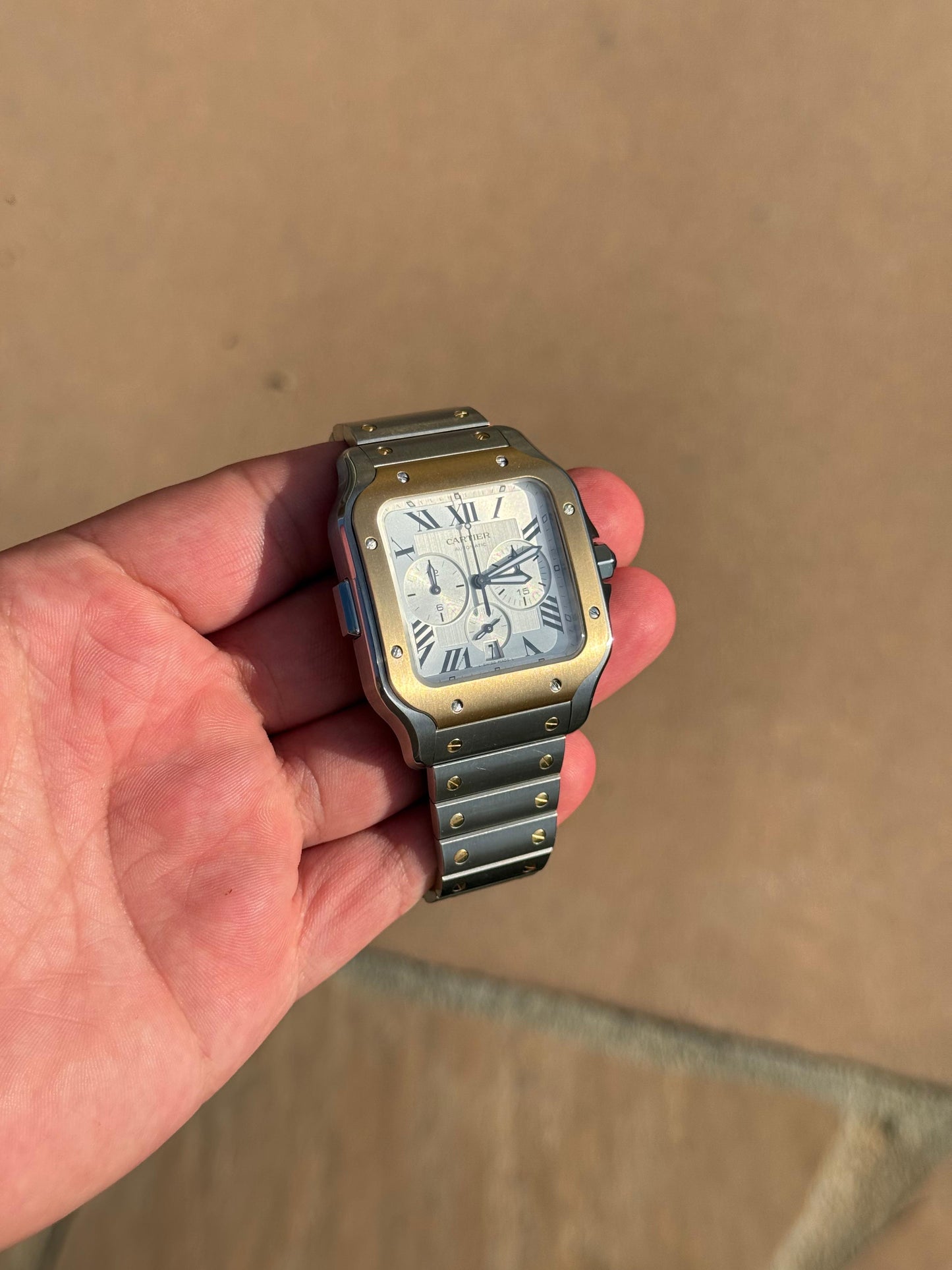 Cartier santos XL con complicaciones oro y acero