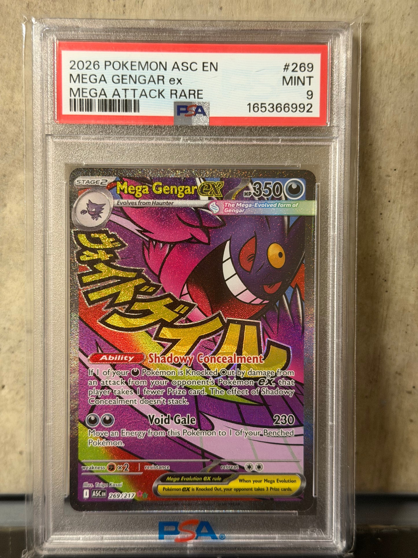 2026 POKEMON ASC EN MEGA GENGAR ex MEGA ATTACK RARE #269 MINT 9 PSA
