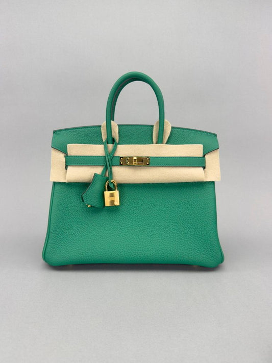 Hermes Birkin 25 Togo Vert Vertigo Gold Hardware