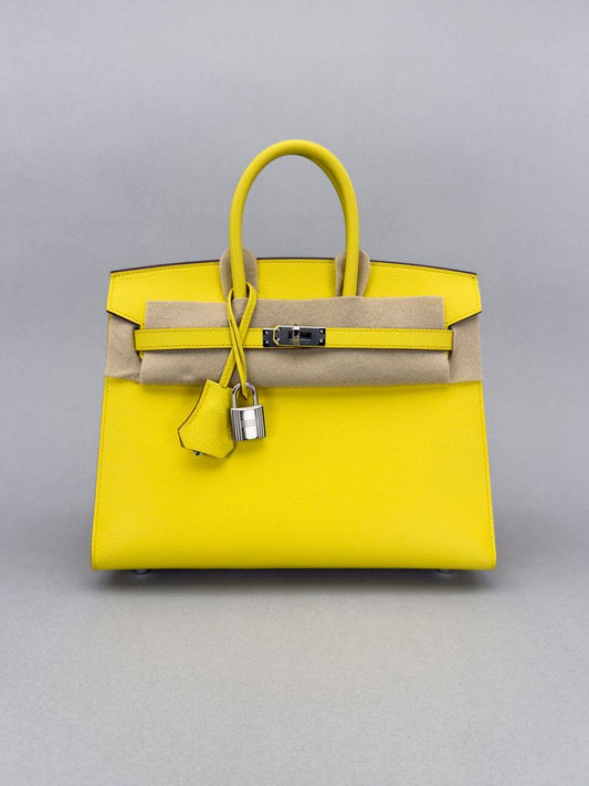 Hermes Birkin 25 Epsom Lime Palladium Hardware