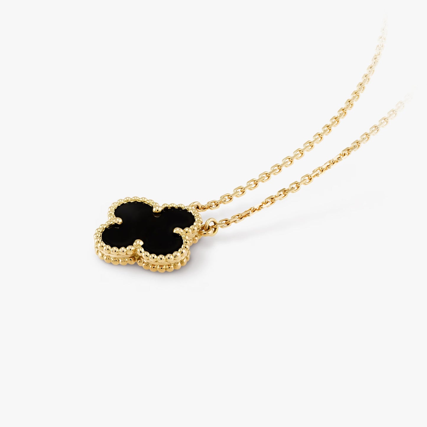 Necklace Tipo Van Cleef & Arpels Vintage Alhambra Black