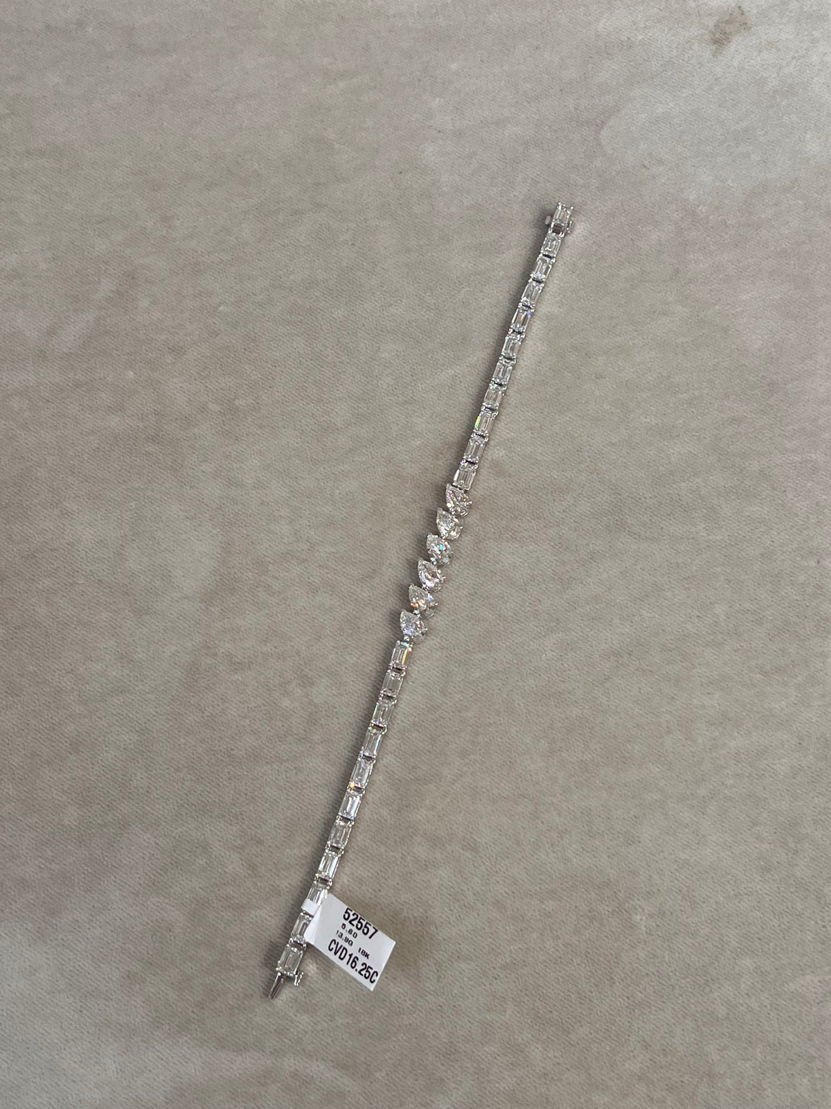 Pulso diamantes baguette oro blanco 14k