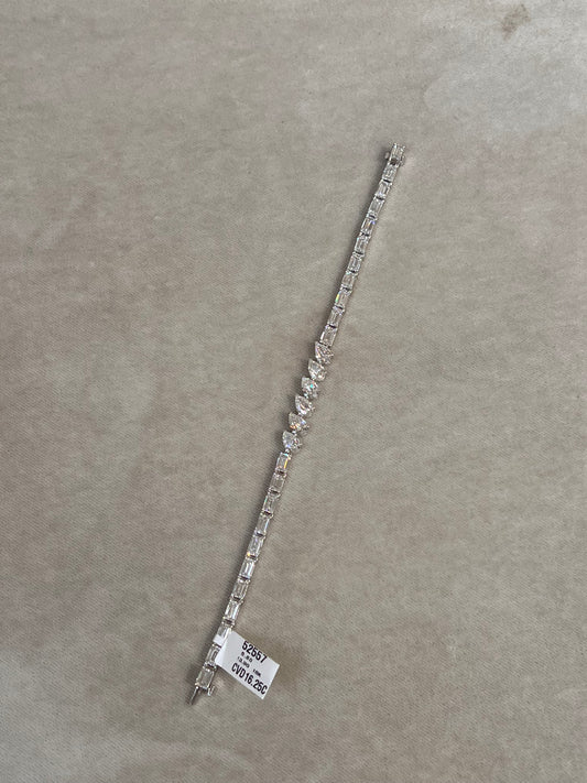 Pulso diamantes baguette oro blanco 14k
