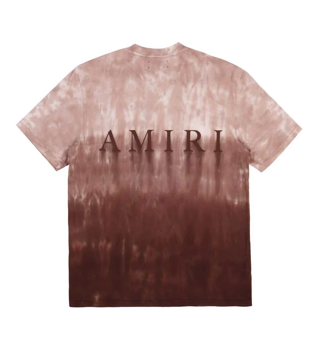 AMIRI LOGO DIP DYE TEE BROWN