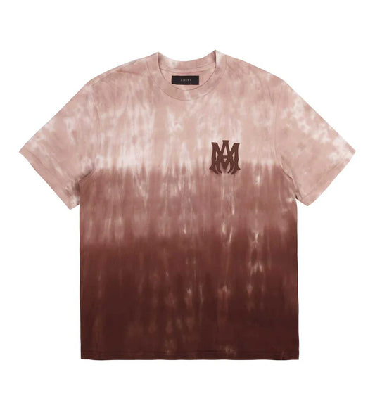 AMIRI LOGO DIP DYE TEE BROWN