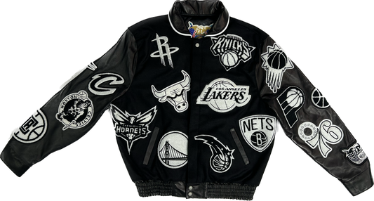 NBA COLLAGE WOOL & LEATHER JACKET Black/White