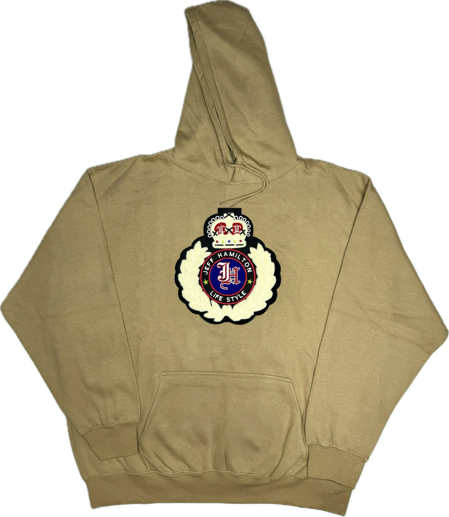 JEFF HAMITLON LIFE STYLE JH PATCH BROWN HOODIE