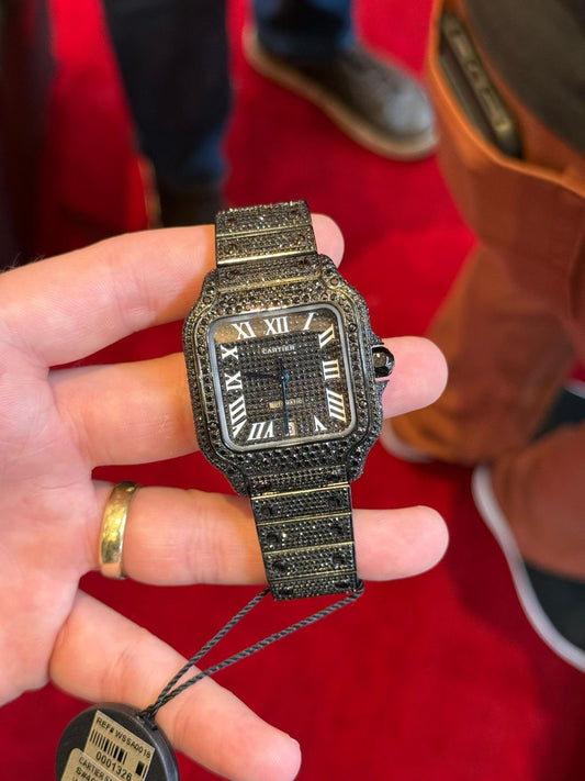 Cartier Santos Full Ice Negro