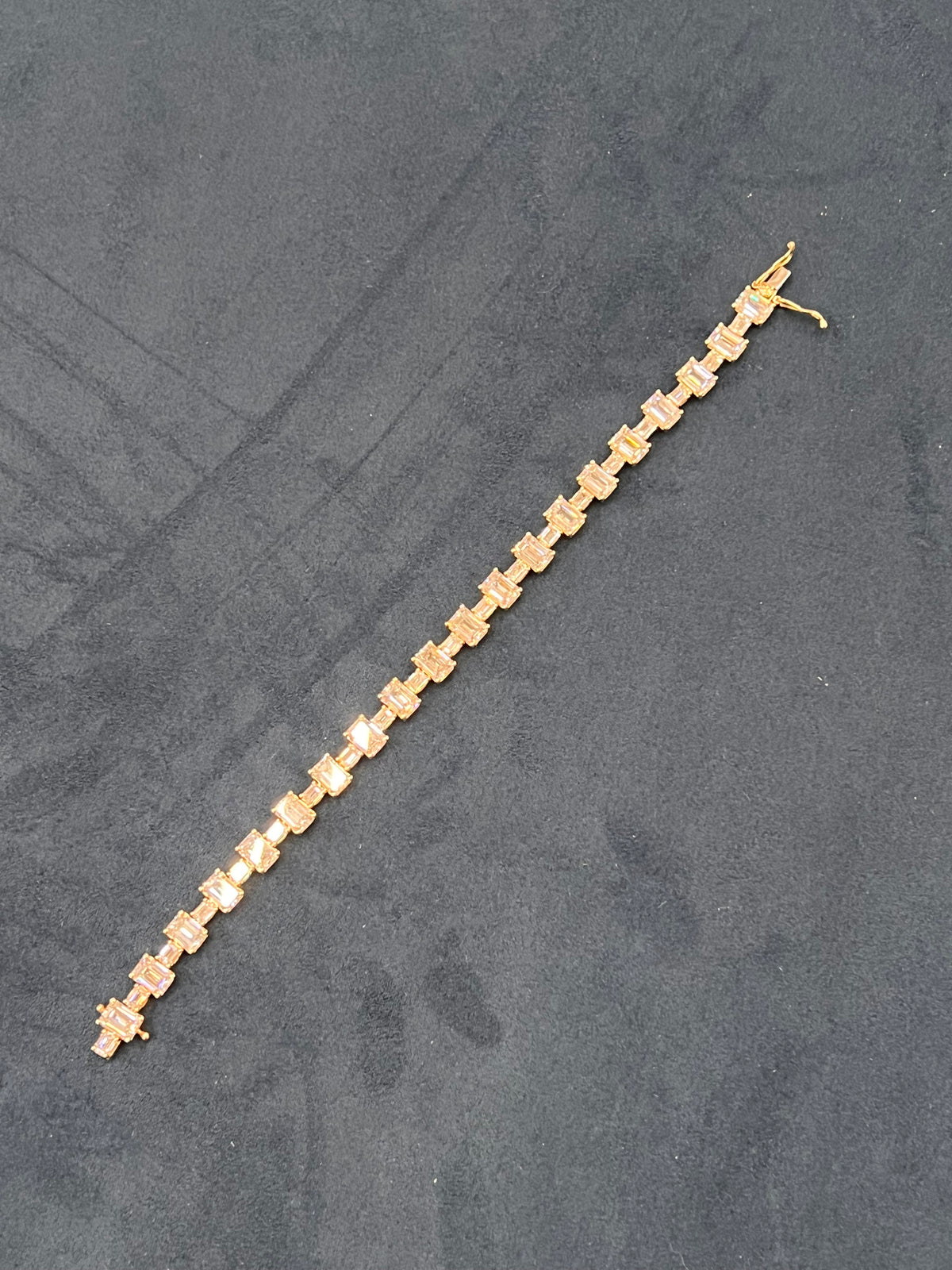 Pulso diamantes baguette oro 14 k