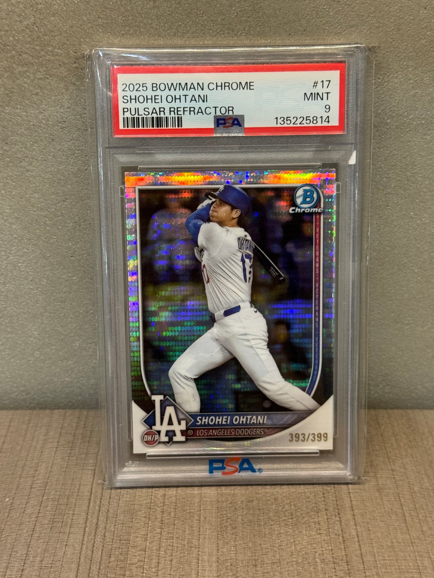 2025 BOWMAN CHROME SHOHEI OHTANI PULSAR REFRACTOR #17 MINT 9 PSA