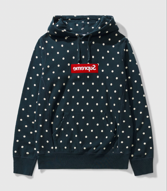 SUPREME X CDG SHIRT BOX LOGO POLKA DOT HOODIE SEMINUEVA