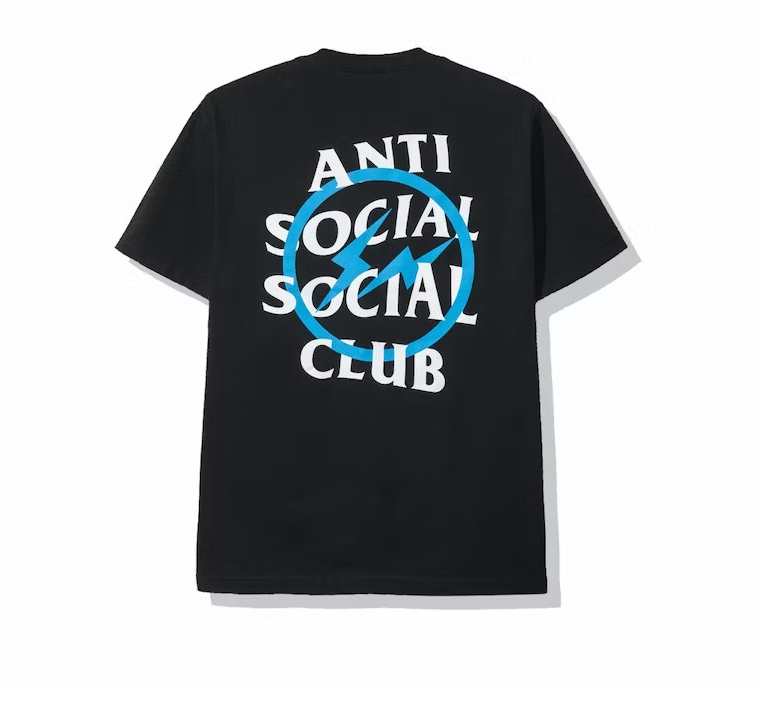 Anti Social Social Club x Fragment Blue Bolt Tee (FW19) Black