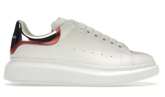 Alexander McQueen Oversized White Silver Red Metallic