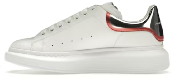 Alexander McQueen Oversized White Silver Red Metallic
