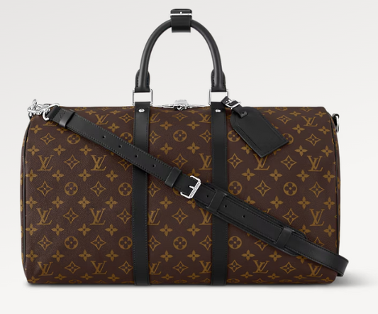 Louis Vuitton Keepall Bandouliere Monogram Macassar 45 Brown/Black Preowned