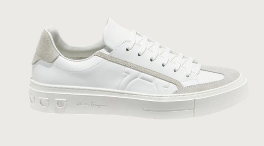 Salvatore Ferragamo Men´s Born Gancini Leather Matte White