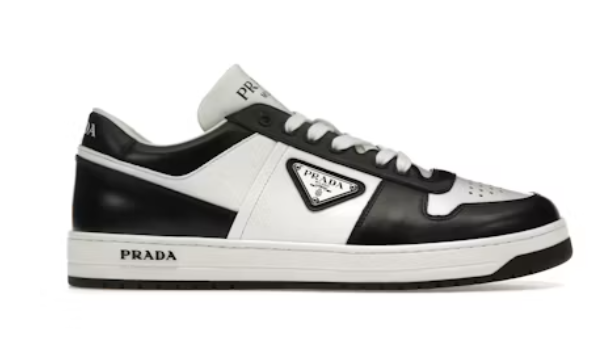 Zapatillas Prada Downtown Low Top Cuero Blanco Negro