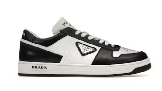 Zapatillas Prada Downtown Low Top Cuero Blanco Negro