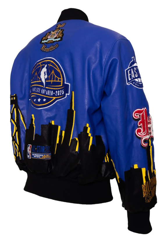 Billionaire Boys Club X Jeff Hamilton 2025 NBA All-Star San Francisco Bay Area Vegan Leather Bomber Jacket Reversible