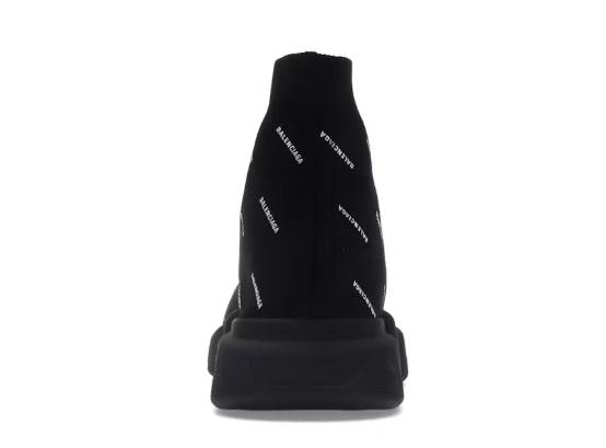 Balenciaga Speed Trainer 2.0 All Over Logo Black White