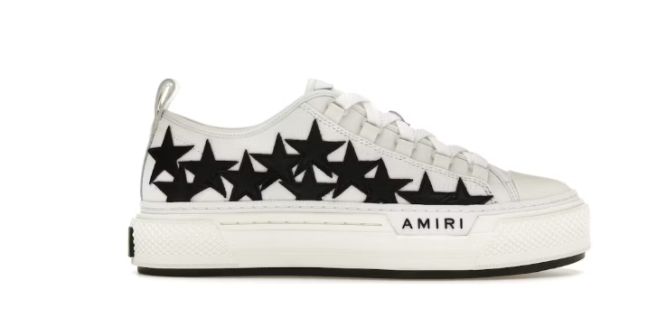 AMIRI Estrellas Corte Bajo Blanco/Negro