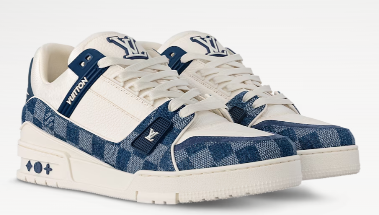 Louis Vuitton Trainer Azul con Cuadros