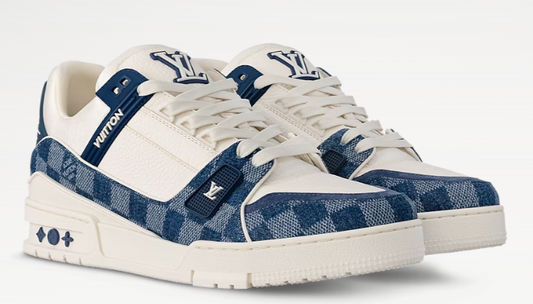 Louis Vuitton Trainer Azul con Cuadros