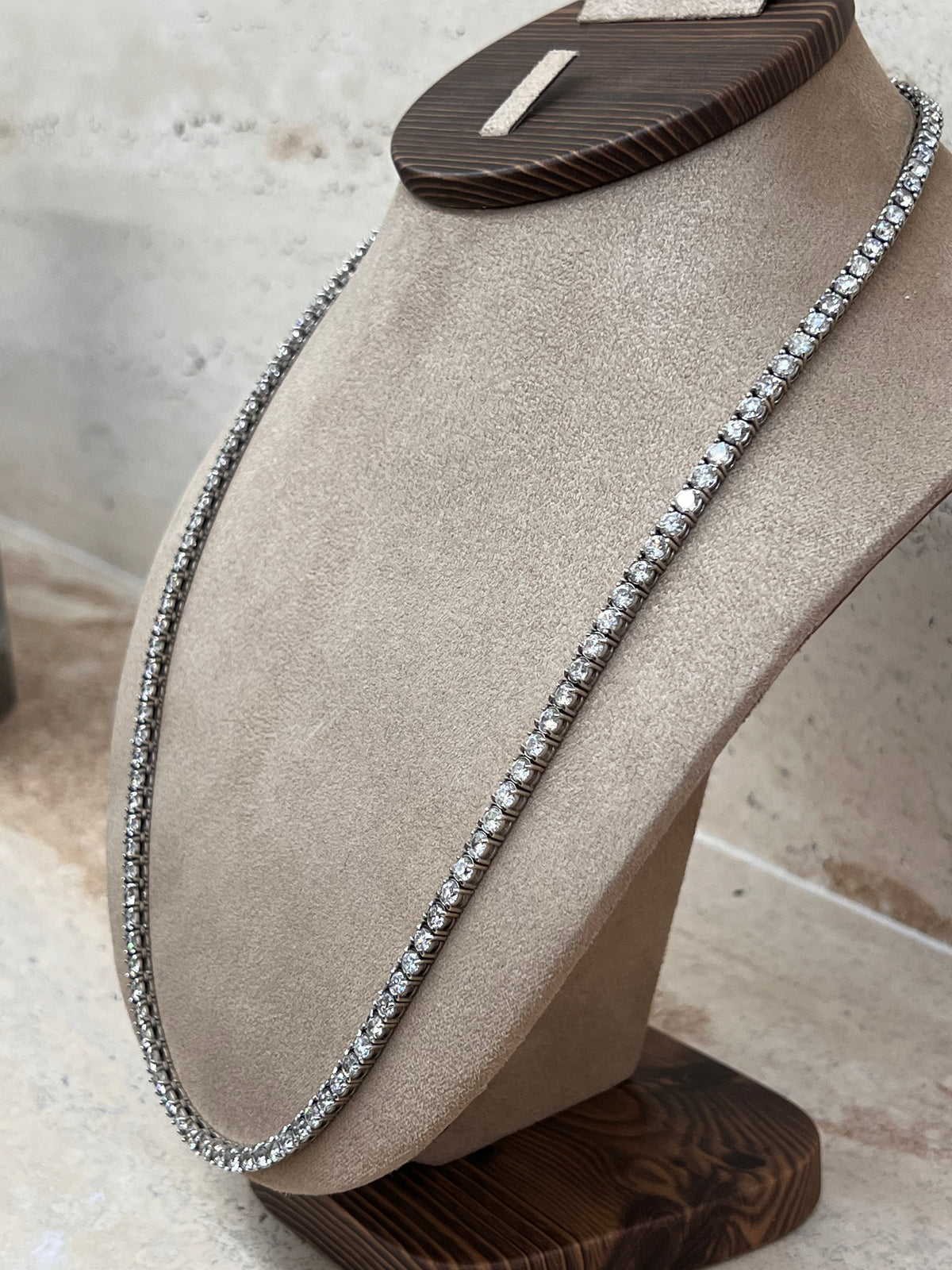 Collar tenis diamantes oro blanco