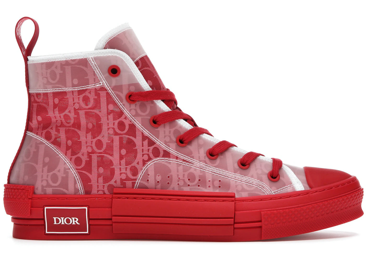 Dior B23 High Top Red Dior Oblique Canvas Probado