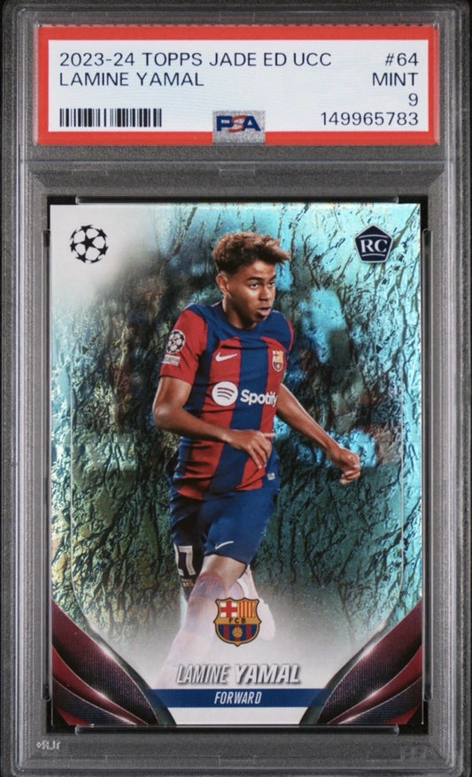 Lamine Yamal - 2023-24 Topps Uefa Club Competitions Jade Edition Lamine Yamal RC  #64 PSA 9 MT