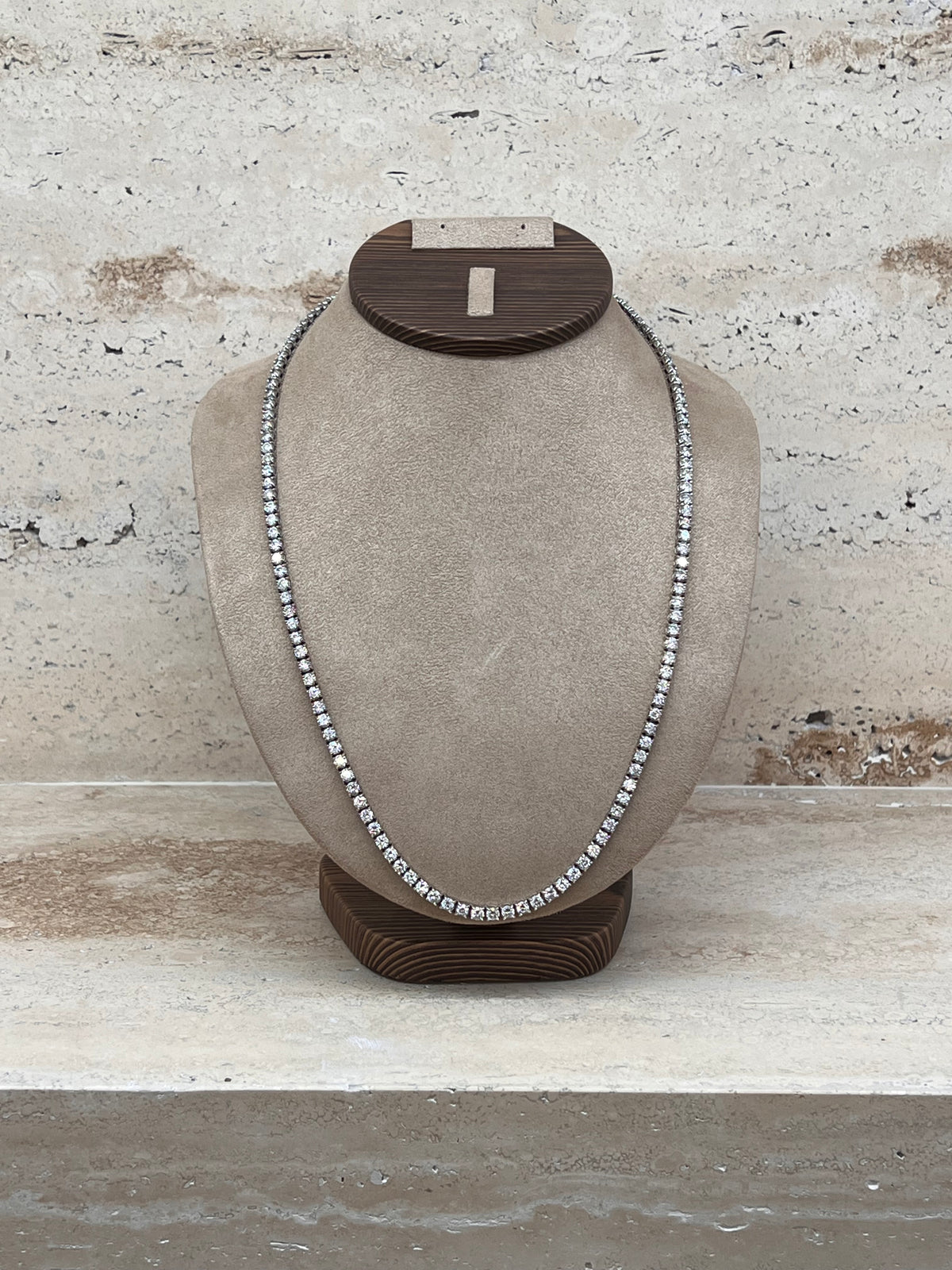 Collar tenis diamantes oro blanco