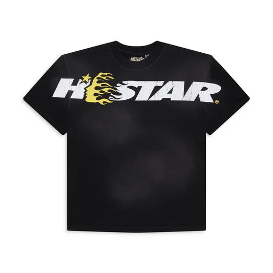 HELLSTAR STUDIOS Black Yellow Cartoon Logo T-Shirt