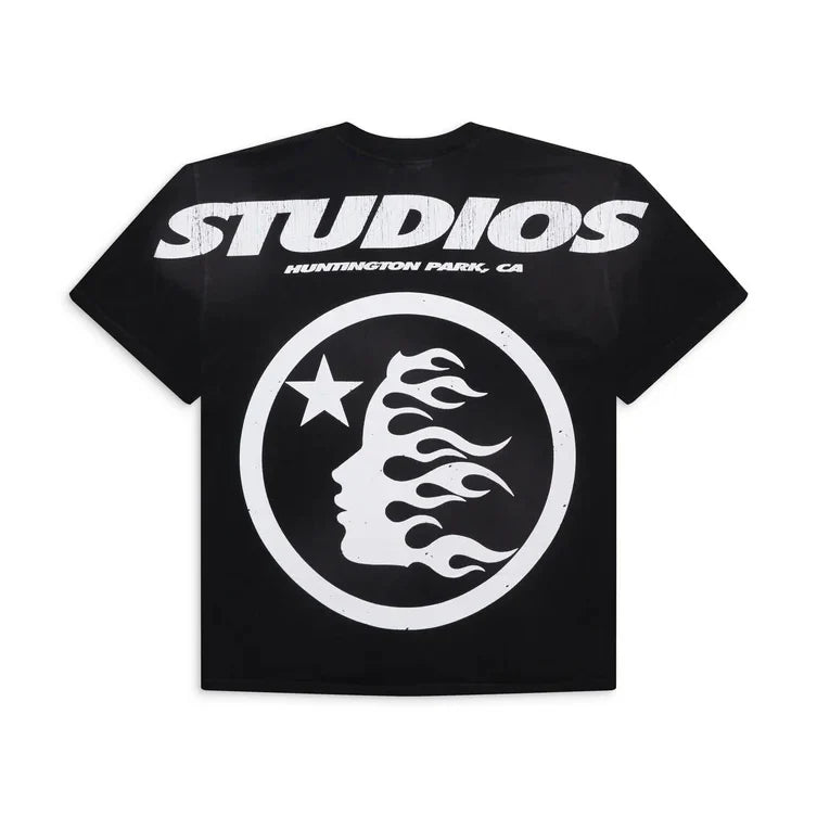 HELLSTAR STUDIOS Black Yellow Cartoon Logo T-Shirt