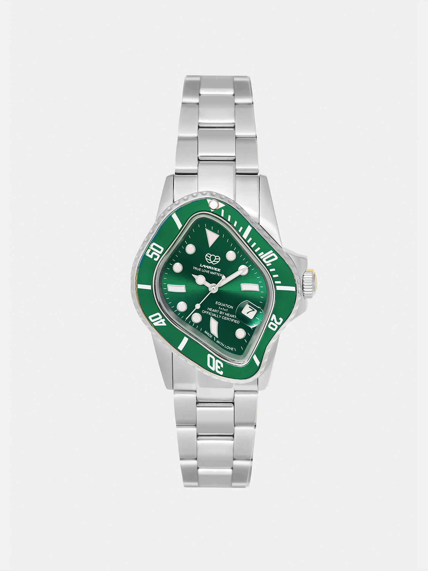 SLIVER PRECISION STEEL: GREEN BEZEL & GREEN DIAL LAARVEE PEA001