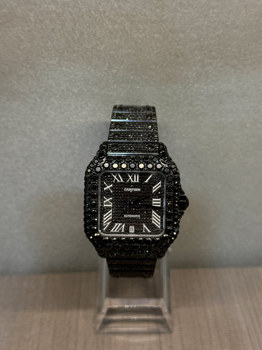 Cartier Santos Full Ice Black Nuevo Talla L 2026 con caja y papeles