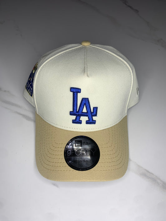 GORRA NEW ERA DODGERS 60TH BEIGE BLUE CREAM ADJUSTABLE