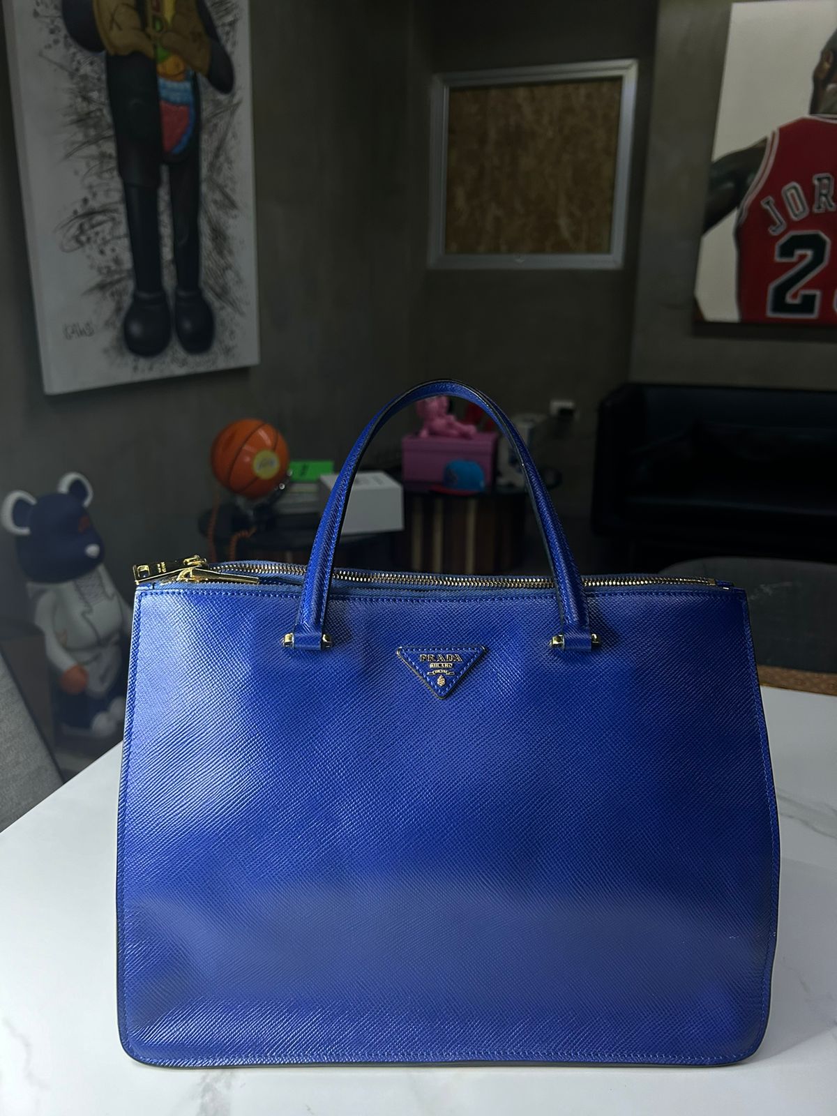 Prada Saffiano Cuir Bag Bluette